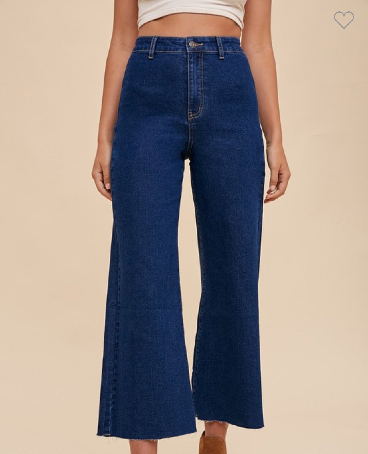 Wide leg cropped jean