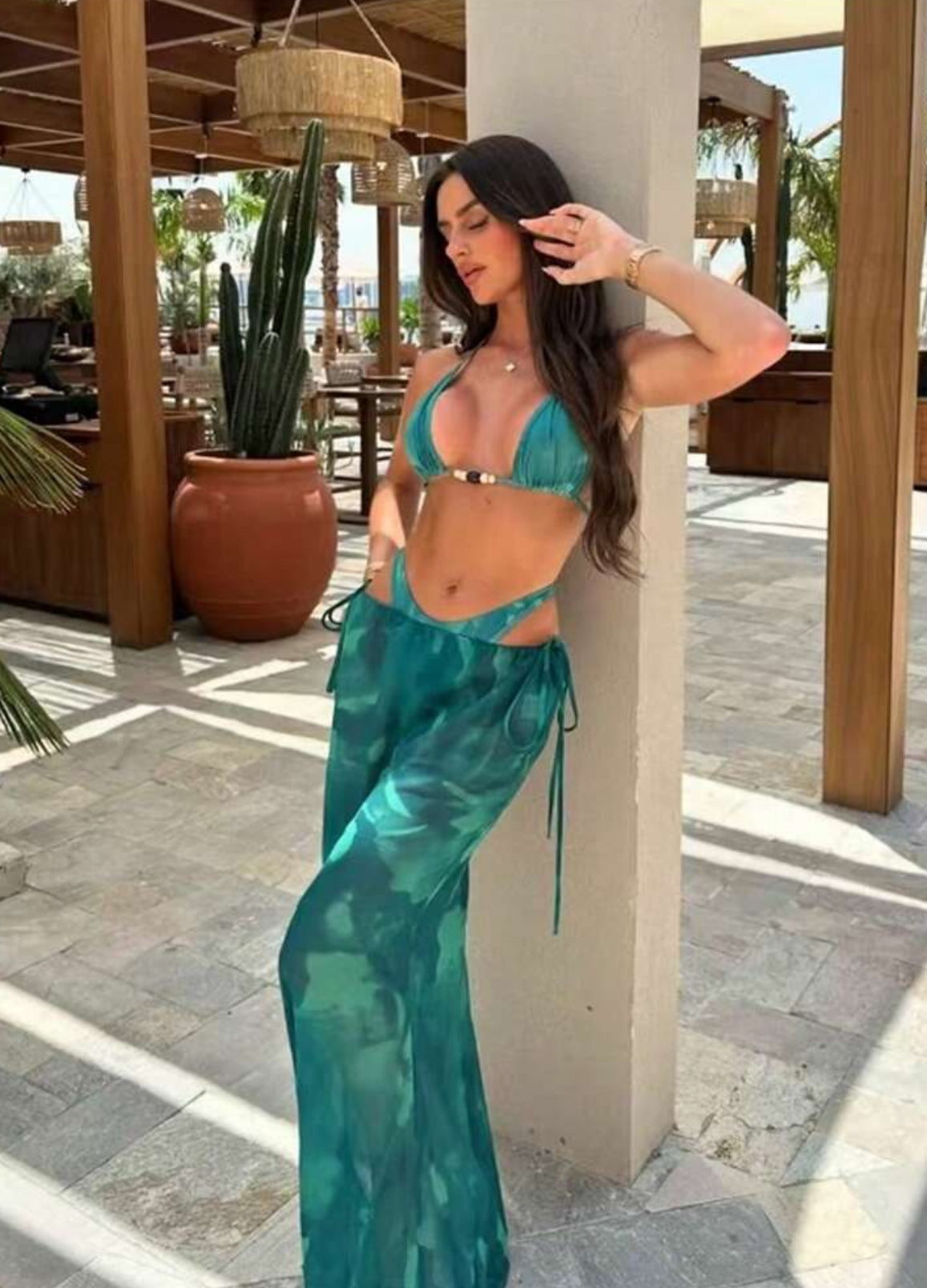 Traje de baño esmeralda 3 piezas