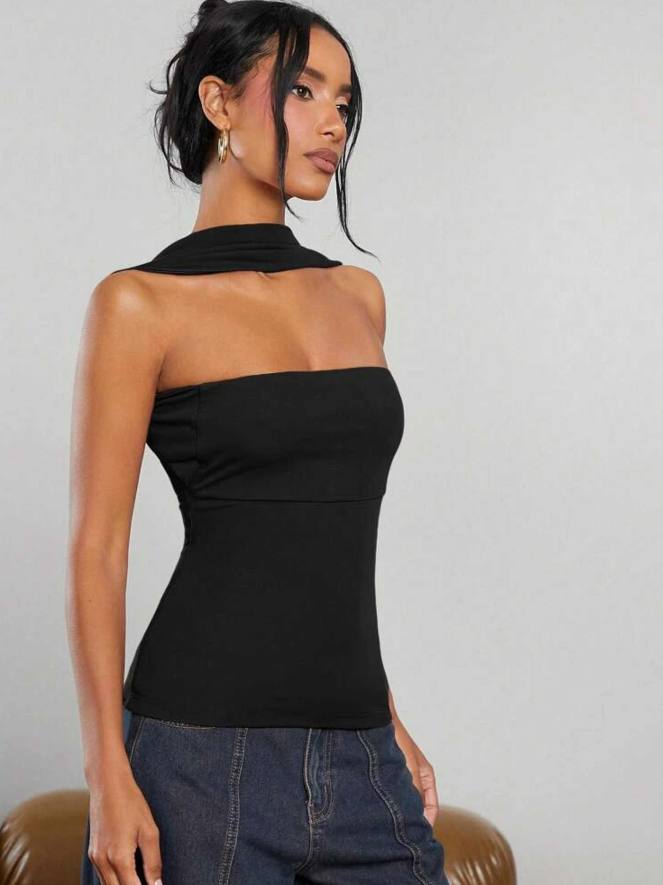 Top halter negro